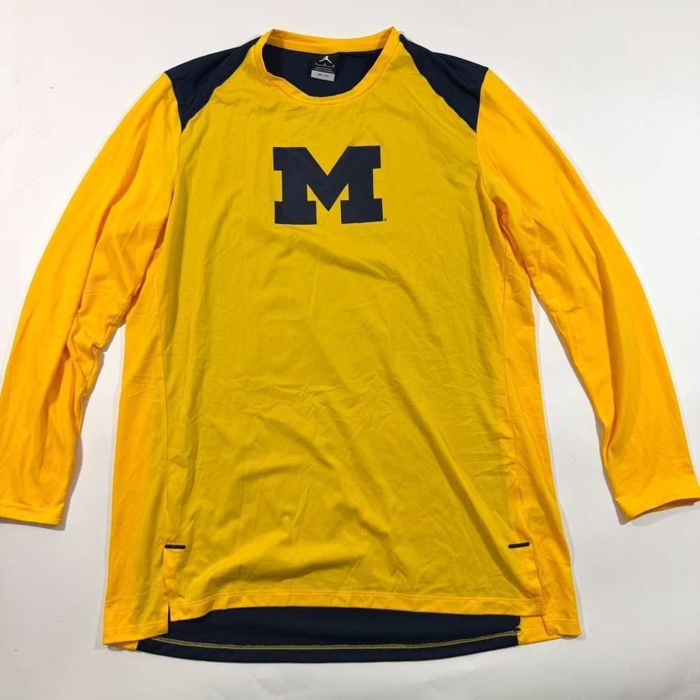 Jordan Michigan Wolverines Long Sleeve Shooting Shirt NCAA